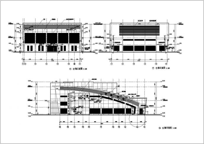 某地两层框架结构大学游泳馆建筑设计方案图纸_图1