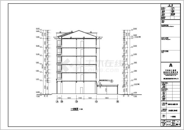 某地四套6层砌体结构住宅楼建筑设计方案图纸-图二