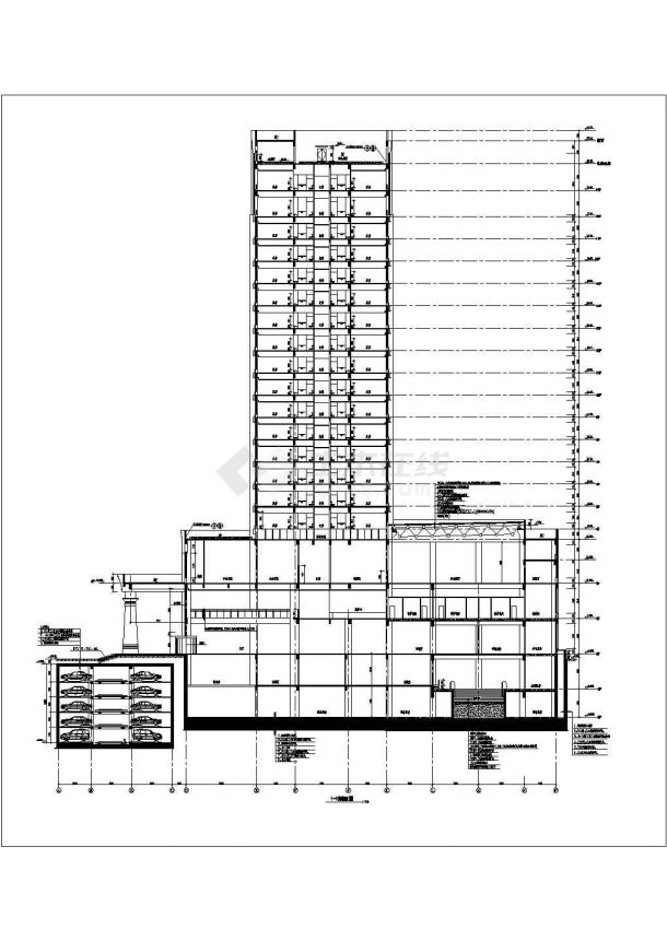 某地19层框剪结构酒店建筑设计方案图-图二