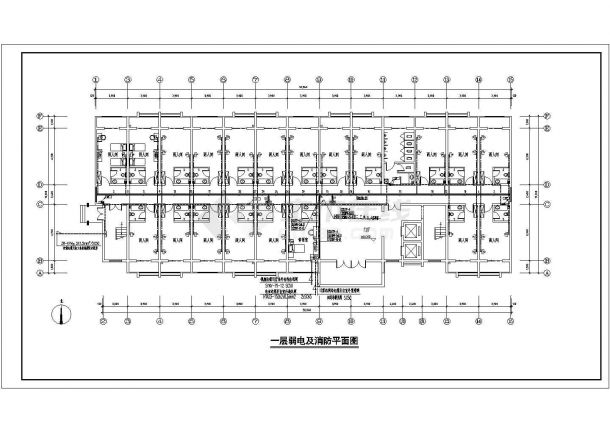 陕西某单位6层宿舍楼电气设计施工图-图一