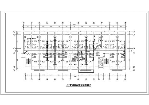 陕西某单位6层宿舍楼电气设计施工图-图二