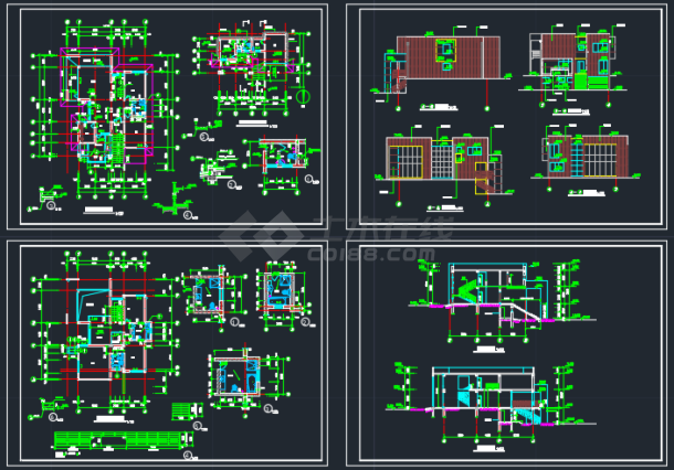 南京某地多层别墅四套CAD施工图-图一
