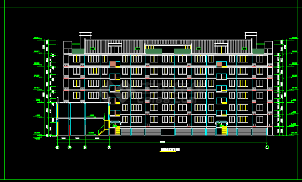 某多层底商住楼建筑施工CAD设计方案图纸-图二