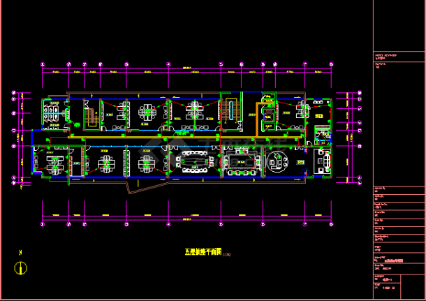 五层办公楼照明设计CAD电气施工图-图二