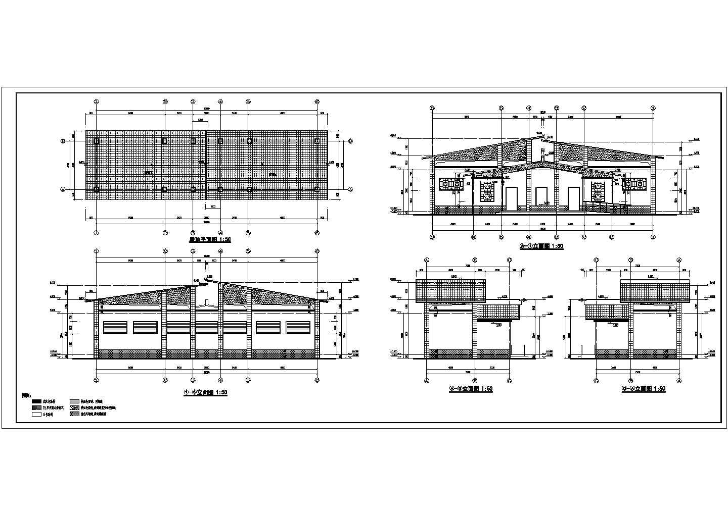 某城市单层框架结构公厕建筑方案设计图及效果图