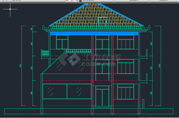 某地区达升3号别墅建筑设计CAD施工方案图-图二