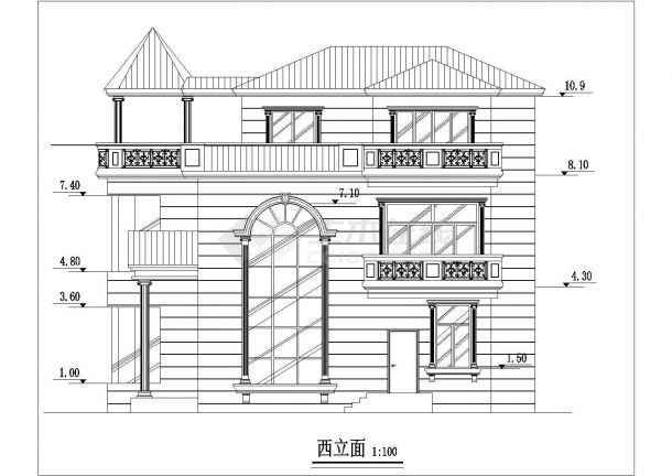 某三层北方自建经典别墅建筑设计方案图纸-图二