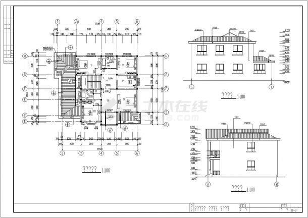【浙江】两层砖混结构318㎡别墅结构建筑施工图-图二