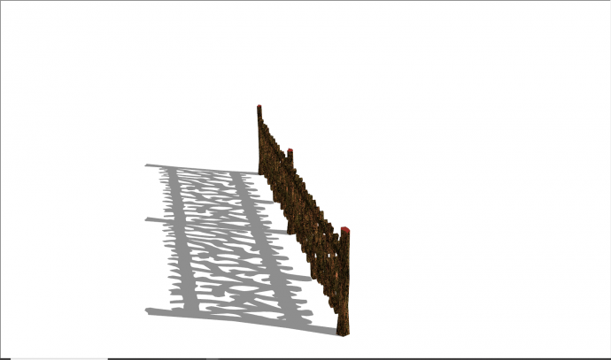 现代实木木质栏杆su模型_图1