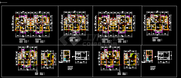豪华别墅户型建施设计全套CAD图纸-图一