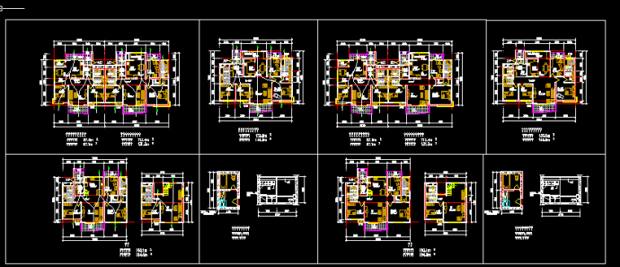 豪华别墅户型建施设计全套CAD图纸_图1