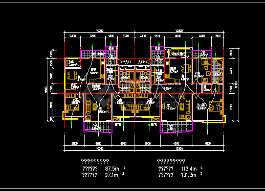 豪华别墅户型建施设计全套CAD图纸-图二