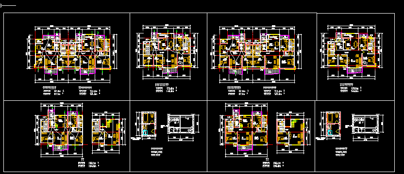 豪华别墅户型建施设计全套CAD图纸