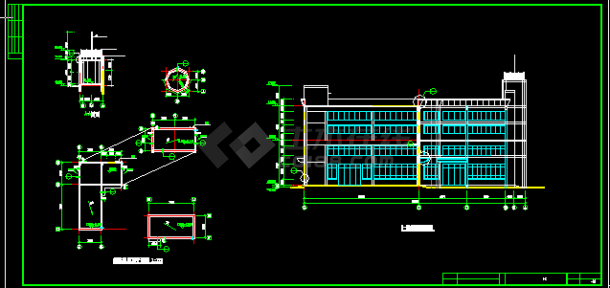 某大空间厂房建筑施工与设计全套CAD图纸-图二
