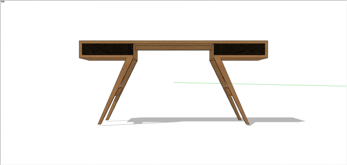 现代木制长方形桌子su模型_图1