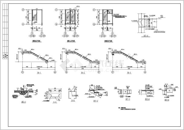 某6度区4层钢框架厂房结构施工图-图一