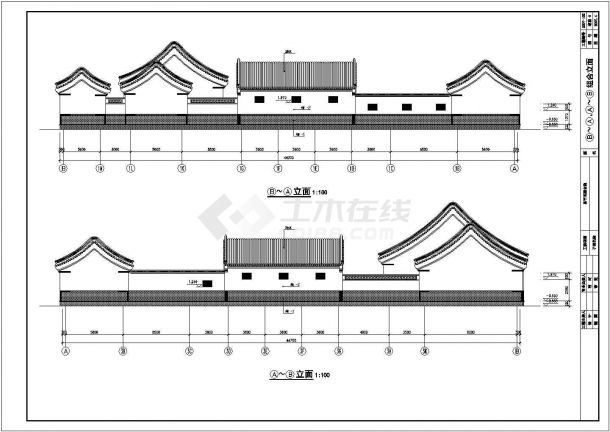北京某地一层砖混结构四合院建筑设计施工图纸-图二