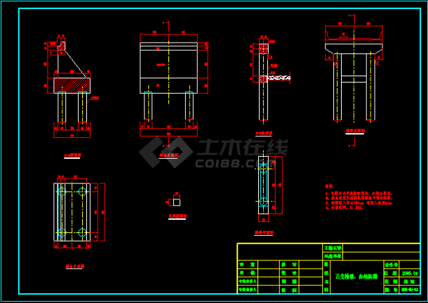 某斜交板桥设计cad施工方案图纸