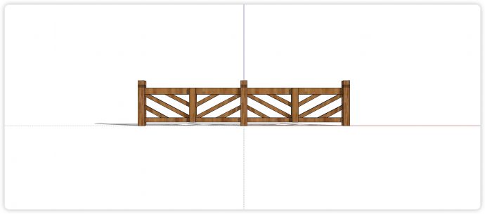 反向斜线排列木质栏杆su模型_图1