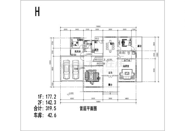 某二层高档别墅建筑施工图（含效果图）-图二