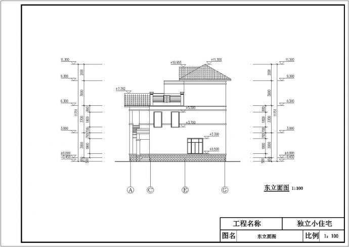 某三层别墅建筑方案图（含效果图）_图1