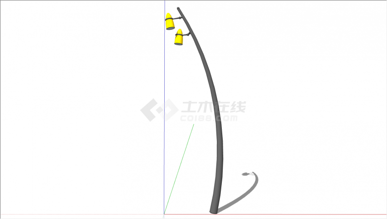 带黄色灯泡现代景观灯具 su模型-图一