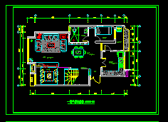 一层半别墅装修cad设计方案施工图-图二
