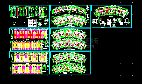 住宅小区6栋建筑施工CAD设计方案详图-图一