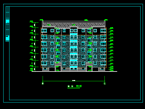 六层住宅楼建筑施工CAD设计详图-图二