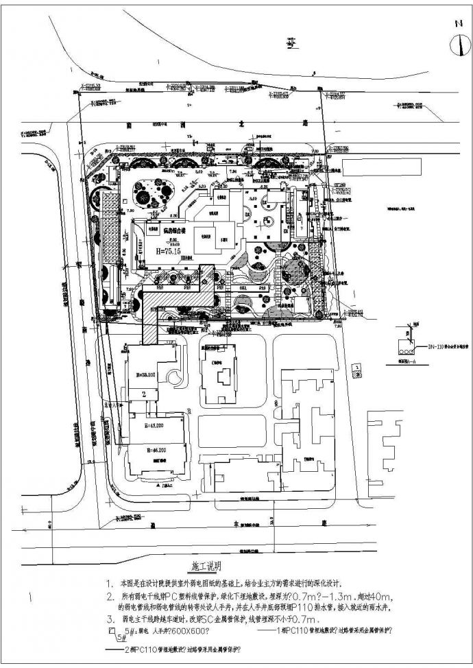 某医院停车场管理系统电气设计图纸_图1