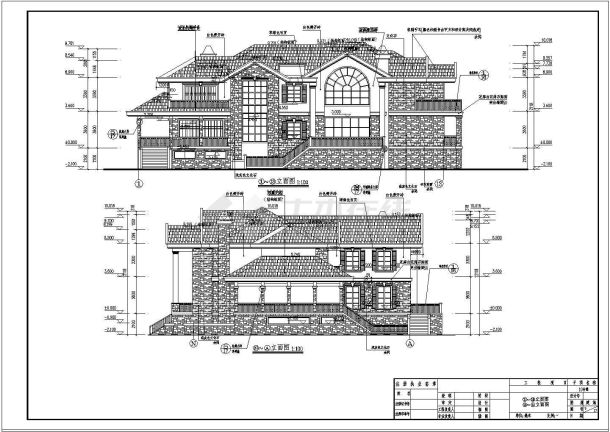 【成都】二层框架结构独栋别墅筑施工图（含效果图）-图一