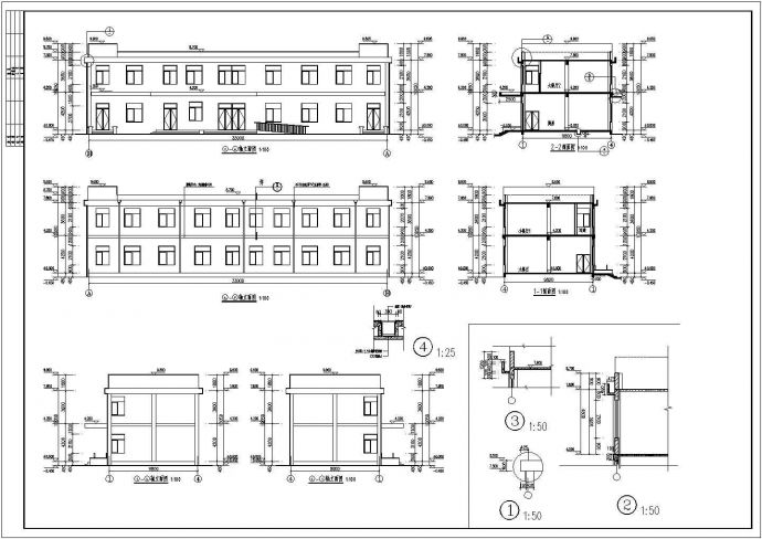 某地2层框架结构小型餐厅建筑方案图_图1