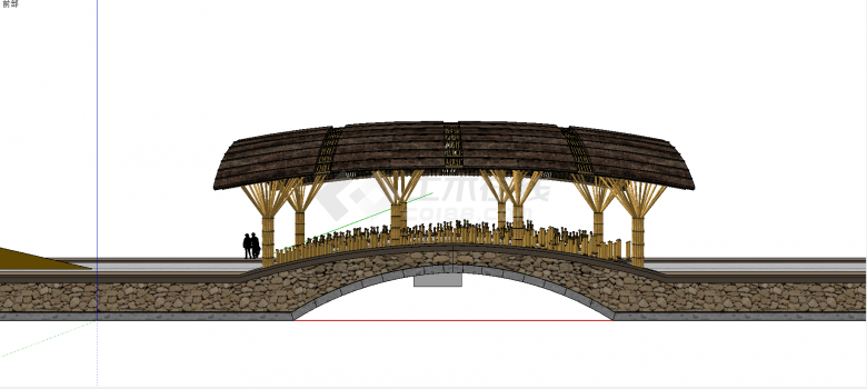 现代竹子建的廊桥su模型-图二