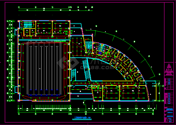 某大型体育馆全套电气cad施工方案设计图-图二
