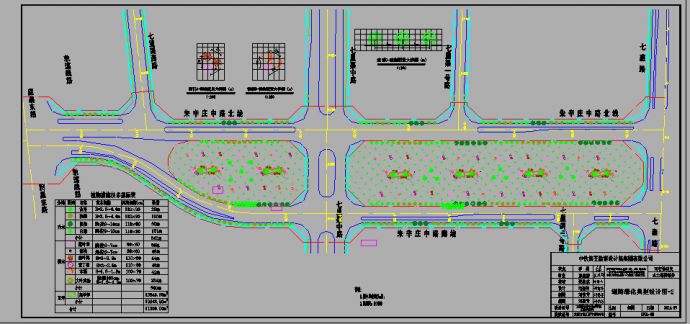 某开发地块项目道路工程绿化施工图_图1