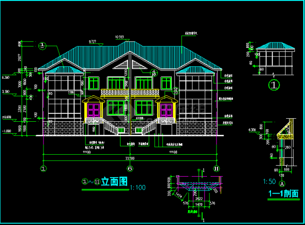 常德市德山旅游度区乡村别墅施工设计CAD建筑图-图二