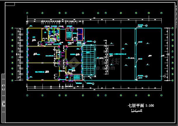 某校区教学综合楼cad设计施工图-图二