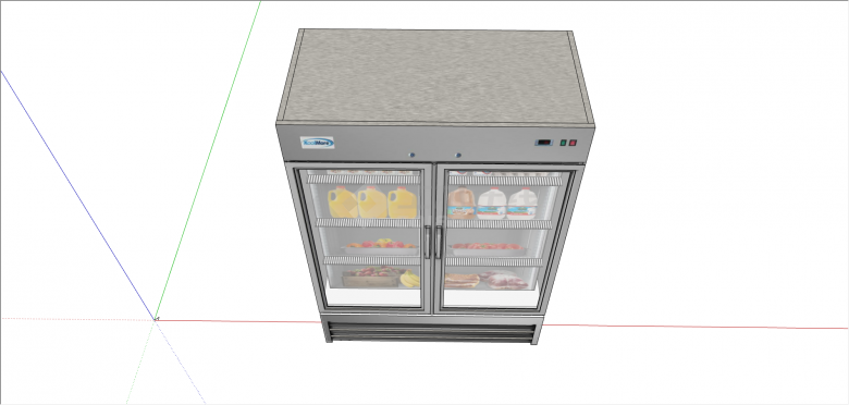现代超市专用保鲜冰柜su模型-图二