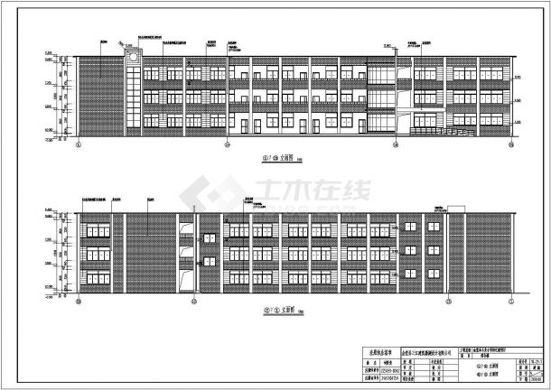 成都某三层框架结构教学楼建筑设计方案图-图一