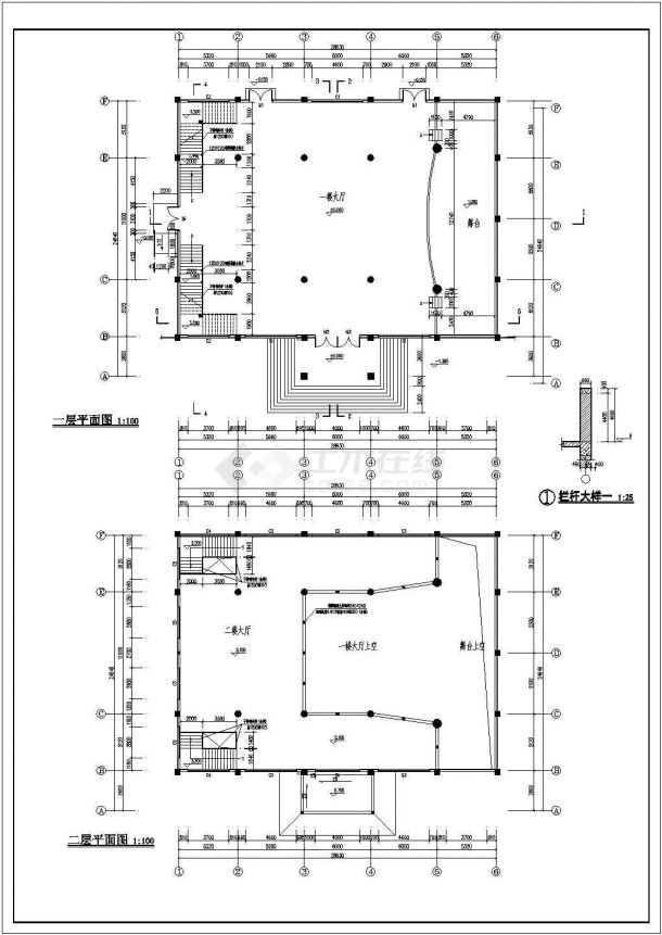 某新农村二层文化中心建筑设计方案图-图二