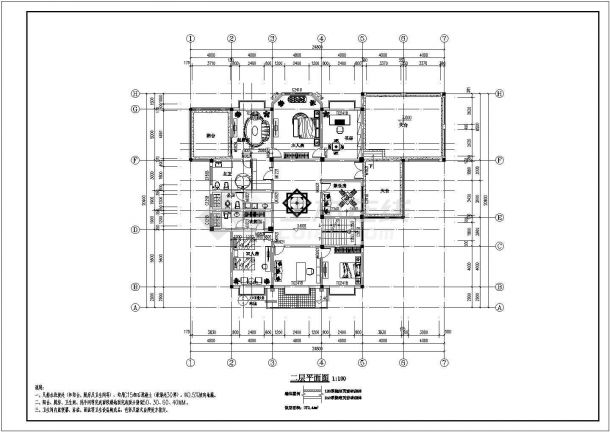 某地区三层框架结构别墅楼建筑方案设计图-图二