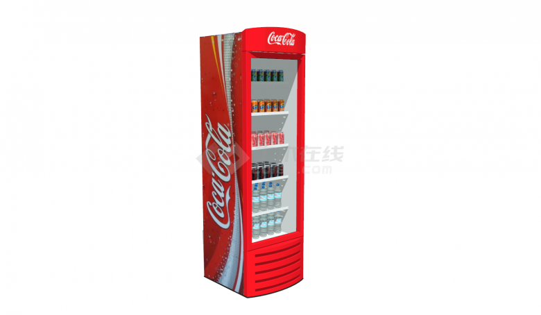 现代风格超市冰柜可口可乐su模型-图二