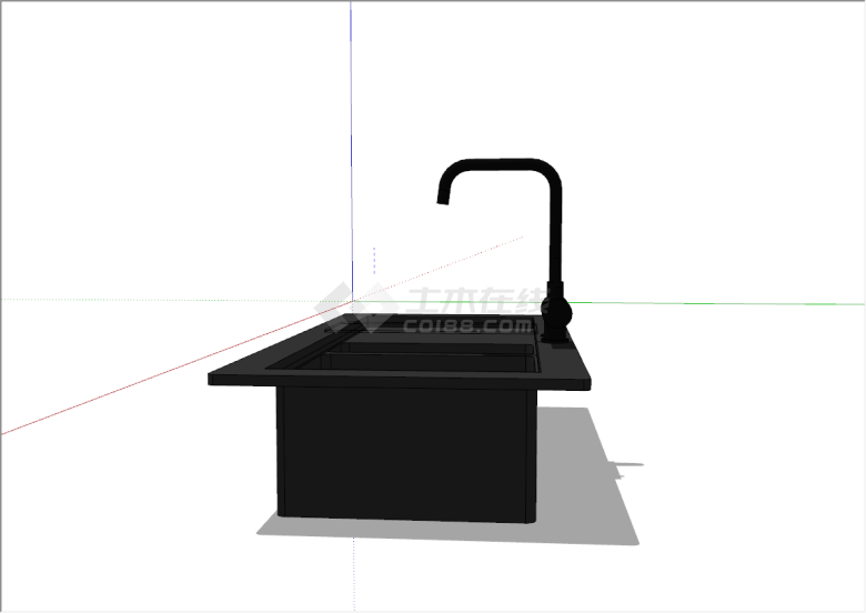 现代高级感厨房水槽su模型-图一