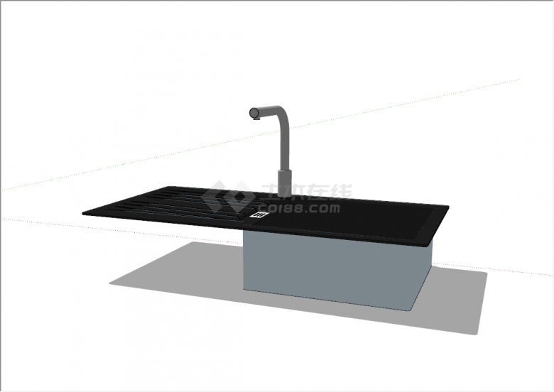 现代设计高档厨房水槽su模型-图二