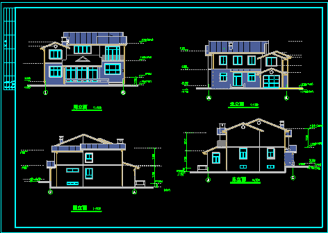 3套经典别墅施工设计CAD建筑方案图纸-图二