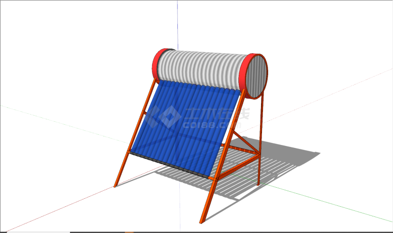 现代蓝板立式热水器su模型-图一
