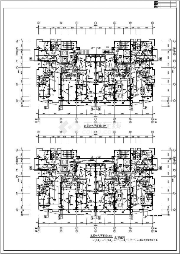 某地二十八层商住楼全套电气施工图纸-图一