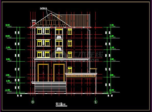 某错层别墅建筑结构设计CAD施工图纸-图二