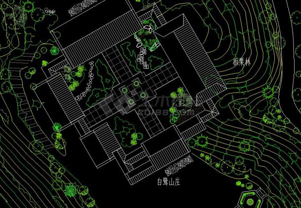 某地山庄别墅建筑设计cad平面布置图