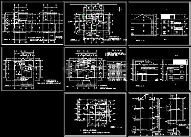 某单栋别墅建筑设计CAD施工图纸-图一